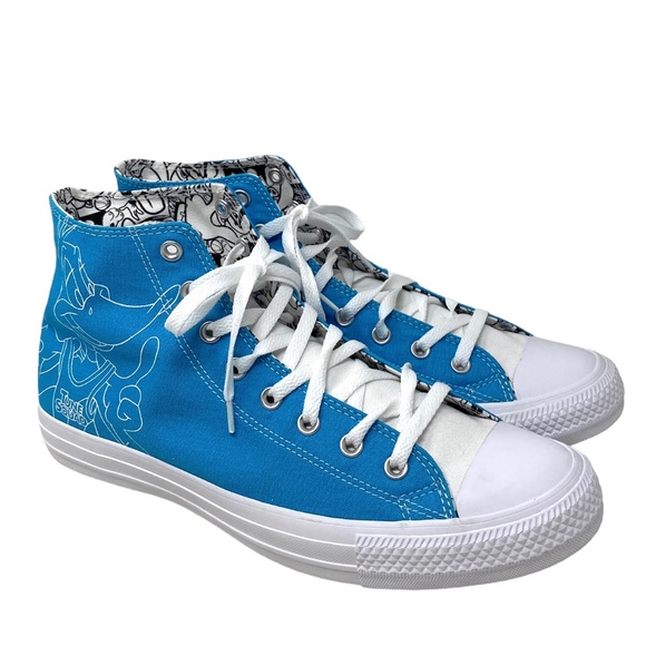 Converse Chuck Taylor High White Blue Canvas Men’s Sneakers Custom 172514C-BLUWT - Picture 2 of 11